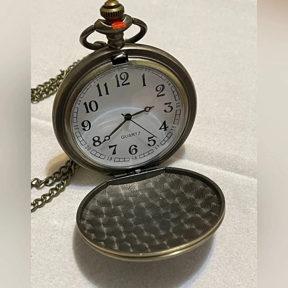 Vintage Bronze American Necklace Pendant Pocket Watch Best Collectibles Pocket